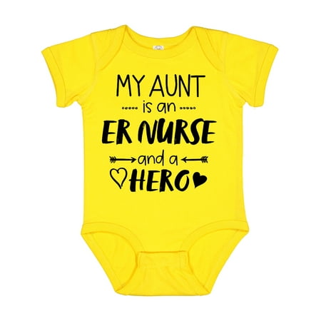 

Inktastic My Aunt is an ER Nurse and a Hero Gift Baby Boy or Baby Girl Bodysuit