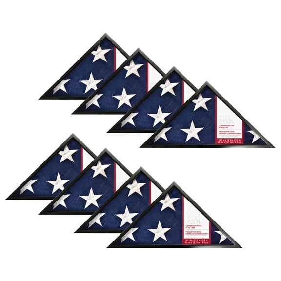 8 Pack: Black Memorial Flag Case by Studio Decor