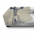 thumbnail image 2 of Hipster Soft Flannel Fleece Throw Blanket, Business Man Humanized Manly Deer Contemporary Art, Cozy Plush for Indoor and Outdoor Use, 60" x 80", Indigo Champagne, by Ambesonne, 2 of 5