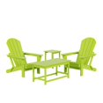 thumbnail image 4 of WestinTrends Malibu 4-Pieces Outdoor Patio Furniture Set, All Weather Outdoor Seating Plastic Adirondack Chair Set of 2 with Coffee Table and Side Table, Lime, 4 of 14