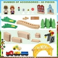 thumbnail image 6 of TOY Life Wooden Train Set 60pcs Toddler Boy Toys for 3 Year Old Boys - Wood Train Set with Crane Wood Train Tracks Toys Fits Thomas Brio Melisa Chugginton Gifts for Boys, 6 of 8