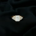 thumbnail image 3 of Rosec Jewels Certified Moissanite Emerald Cut Engagement Ring 2 Carat - Statement Ring (7X9 mm, D-VS1 Quality), 14K Yellow Gold, US 5.50, 3 of 7