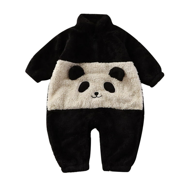 RUICUW Baby Winter Onesie Baby Warm Home Clothes Children Cute Cartoon Pajamas Jumpsuit Plush Panda Clothes 3 6 Months Walmart