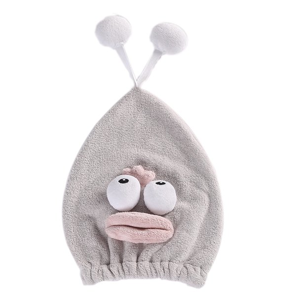Gorro de dormir de animales bonitos de dibujos animados, gorro de pelo seco de terciopelo coral absorbente, gorro de baño adorable, gorro de princesa