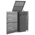 thumbnail image 1 of vidaXL Single Wheelie Bin Shed 69x77.5x112.5 cm Stainless Steel, 1 of 5