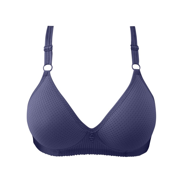 Sksloeg Women's Plus Size Wirefree Shaper Bra Women Deep Cup Push Up Bra  Hide Back Seamless Bra Full Back Coverage Stretch Rib Sleep Everyday  Bralette,Navy 36 