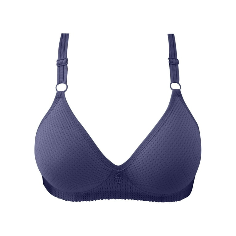 Sksloeg Wireless Bras for Women, Deep Cup Bra Hides Back Full Back Coverage  Bra Bra with Shapewear Incorporated Plus Size Push Up Sports Bra,Navy 42 