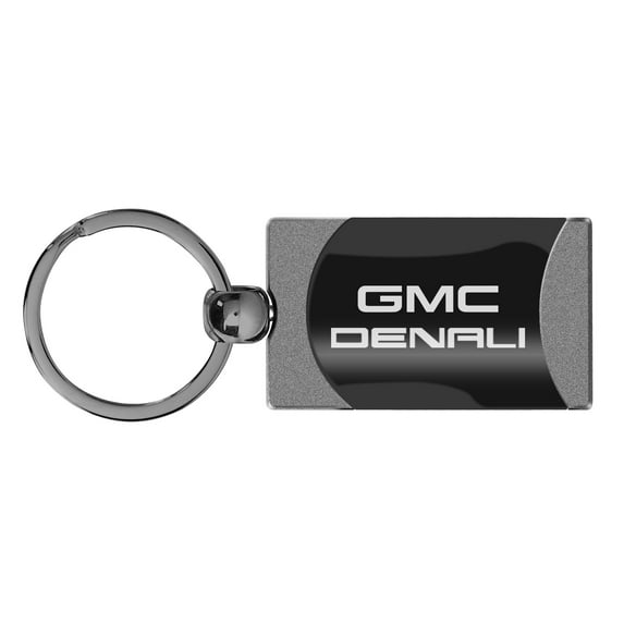 GMC Denali Two Tone Rectangular Gun-Metal Key Chain