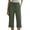 Army Green, variant on Women's Summer Cotton Capri Pants, Casual Drawstring Waist Tie-Cuff Beach Pants with Pockets