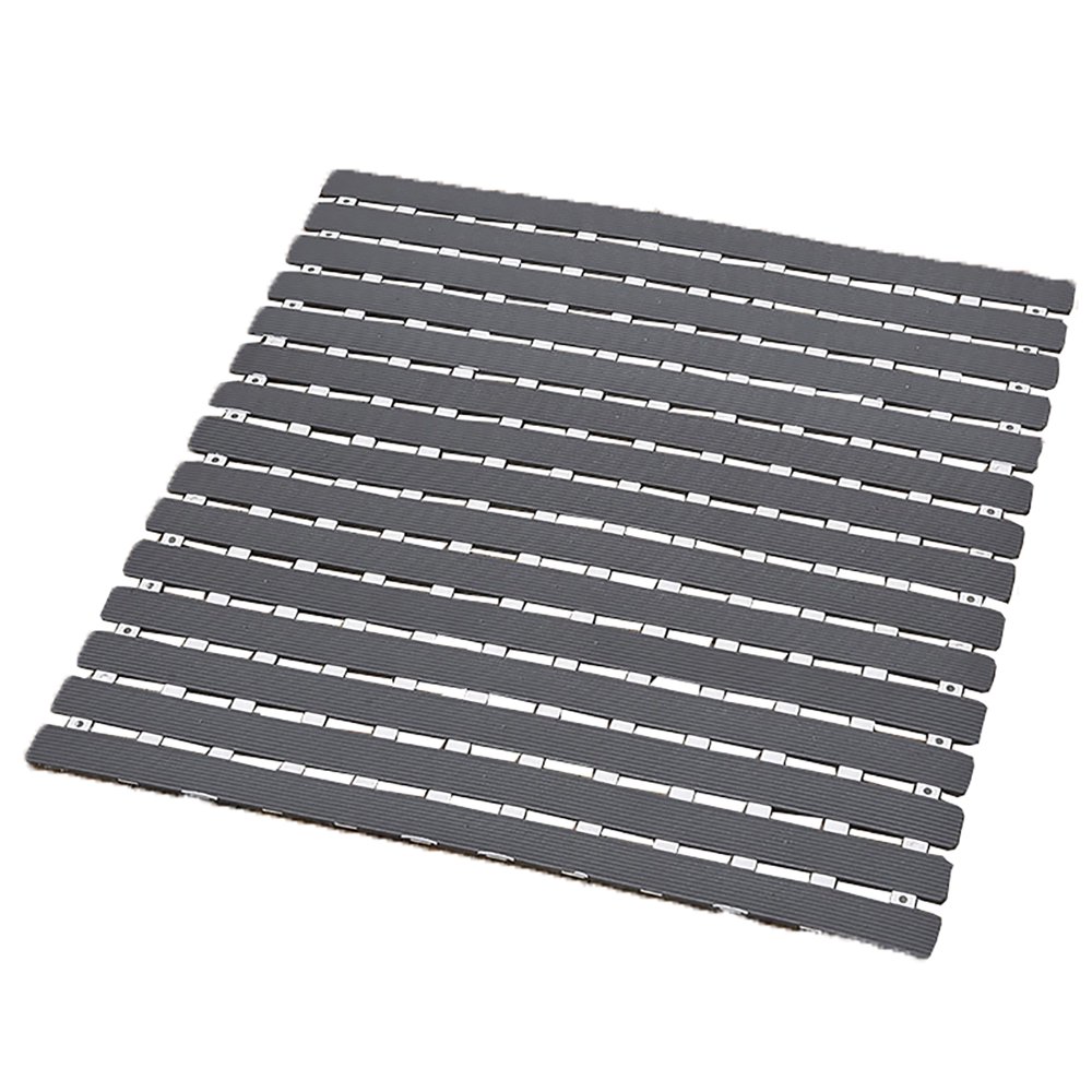 Duckboard Slats RollUp Foldable Shower Mat Door Rug AntiSlippery Grey