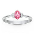 thumbnail image 2 of Bague Ovale avec Pierre de Naissance et Accents sur les Épaules - Tourmaline Rose (Octobre), 2 of 5