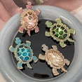thumbnail image 3 of Broche de Tortuga de Diamantes Completo Diseño de Nicho de Alta Gama Broche de Diamantes de Imitación Broche Europeo y Americano Rosa, 3 of 8