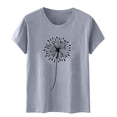 thumbnail image 4 of Liquidation d'Économies d'Été Iumwxz Tunique Coupe Classique T-Shirt d'Été Décontracté Hauts pour Femmes T-Shirt Graphique Floral Hauts T-Shirt à Manches Courtes Col Rond Hauts pour Dames Offres Hebdomadaires Date, 4 of 4