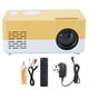 thumbnail image 1 of Mini proyector portátil LED para cine en casa, reproductor multimedia de vídeo, proyector con estante, 100-240V, blanco, amarillo, enchufe del Reino Unido, 1 of 10