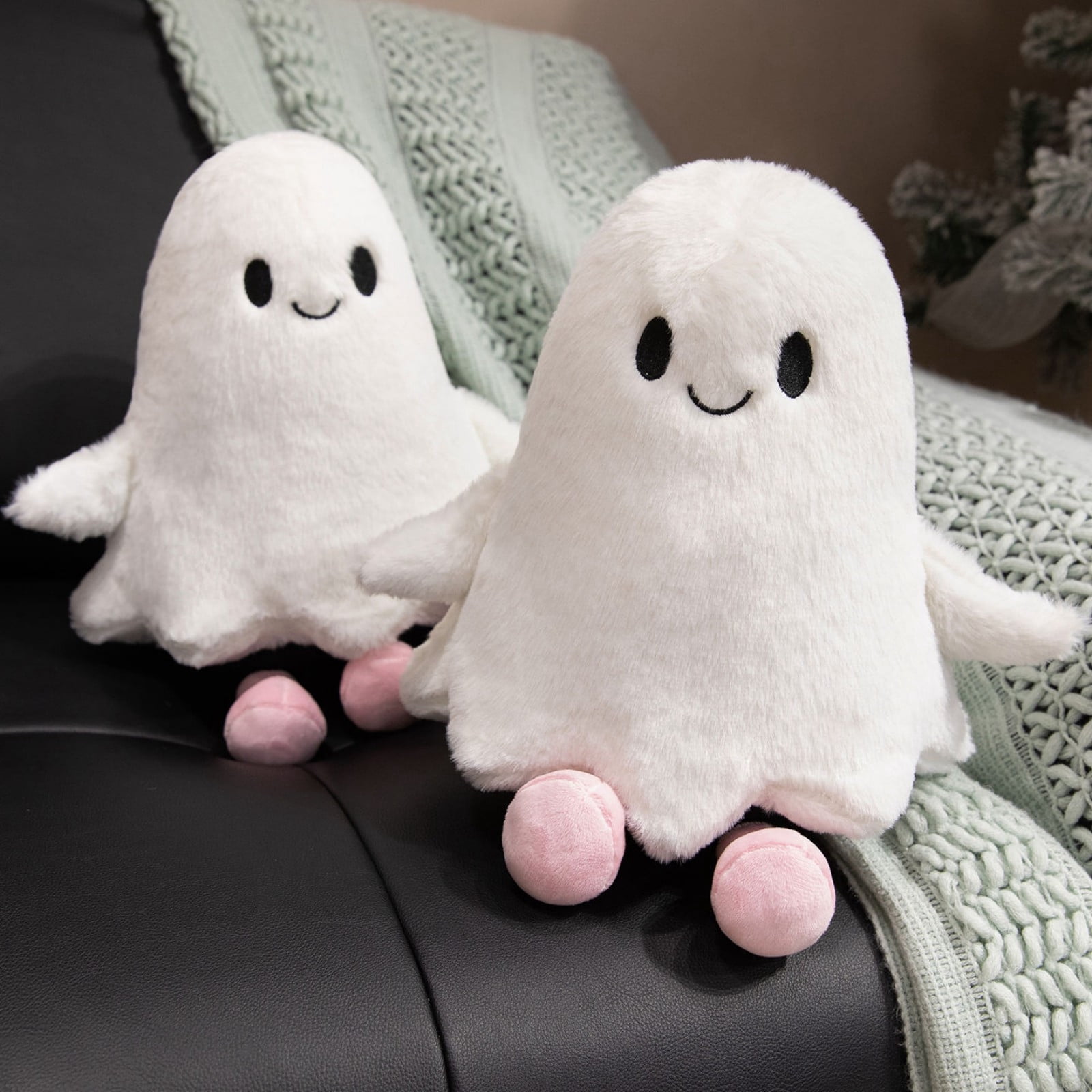 Herunwer Funny White Ghost Plush Ultra-Soft Stuffed Animal Cute