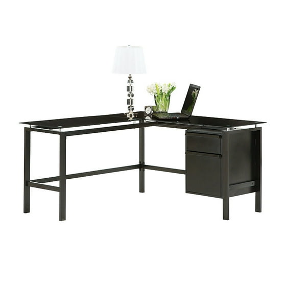 Realspace Lake Point L Desk Black