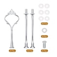 thumbnail image 4 of Uxcell 6 Set Cake Tray Stand Handle Plate Hardware Fitting, 3-Tiers Crown Silver, 4 of 7