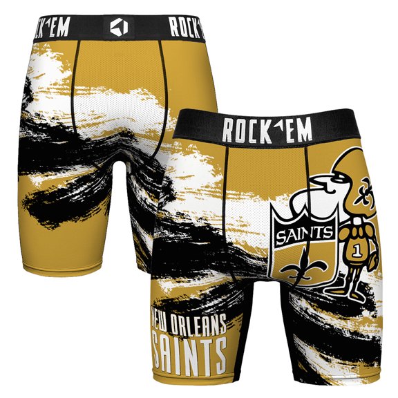 Men's Rock Em Socks  New Orleans Saints Gridiron Classic Paint Boxer Briefs