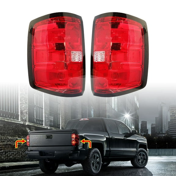 munirater Driver and Passenger Side Tail Lights Assembly Replacement for Chevy Silverado 1500 2500 3500 2014-2015 Rear Tail Lights Brake Lamps