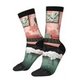 thumbnail image 1 of Balery Black Cat Pink Bathroom Calcetas Largas con Estampado para Hombre y Mujer – Suaves y Transpirables, Talla Única (US 5-11), 1 of 6