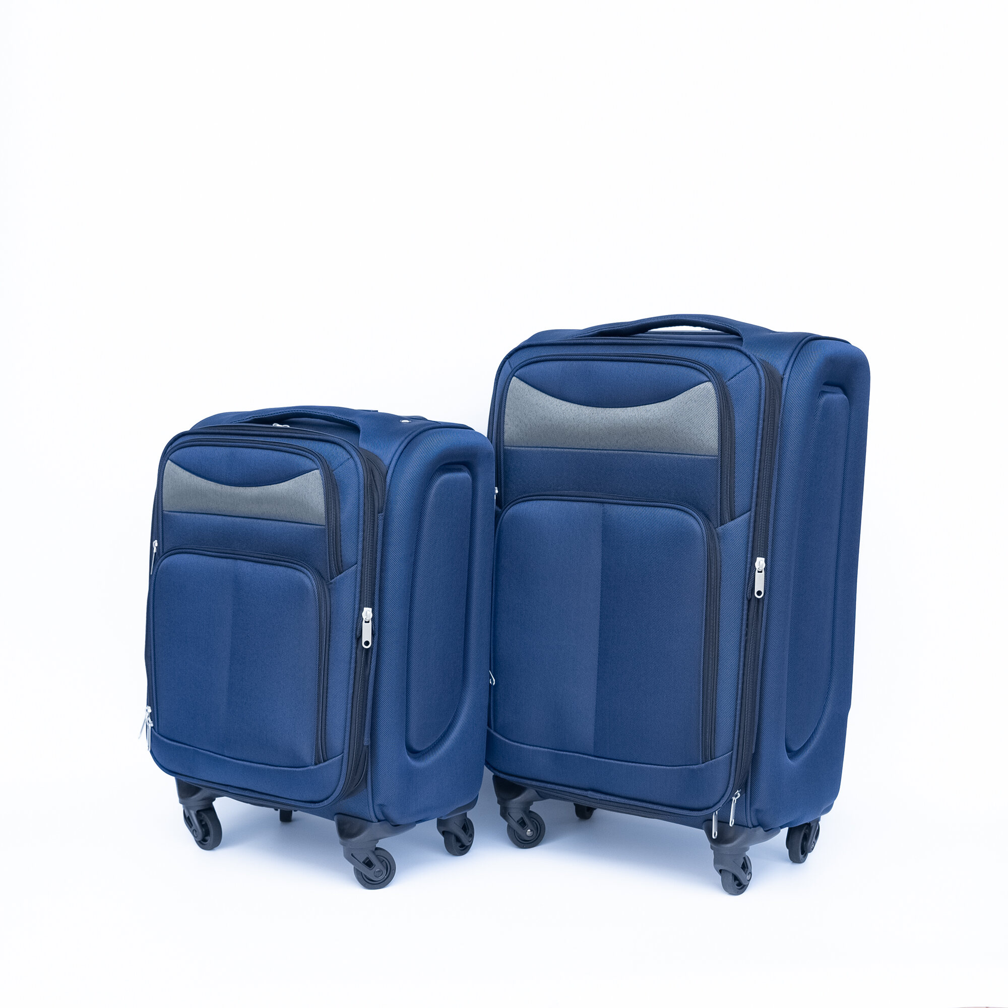 Hardside Suitcase, (20+24) Two-piece suitcase suitcase set Oxtrolley case without password lock universal wheel BLUE, Navy Blue Hardside Luggage,Oxfabric Hardside Checked Luggage