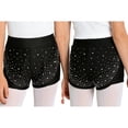 thumbnail image 5 of vastwit Girls Rhinestone Shorts Glitter Dance Ballet Tumbling Shorts Athletic Gymnastics Hot Pants Dancewear Black 8, 5 of 6