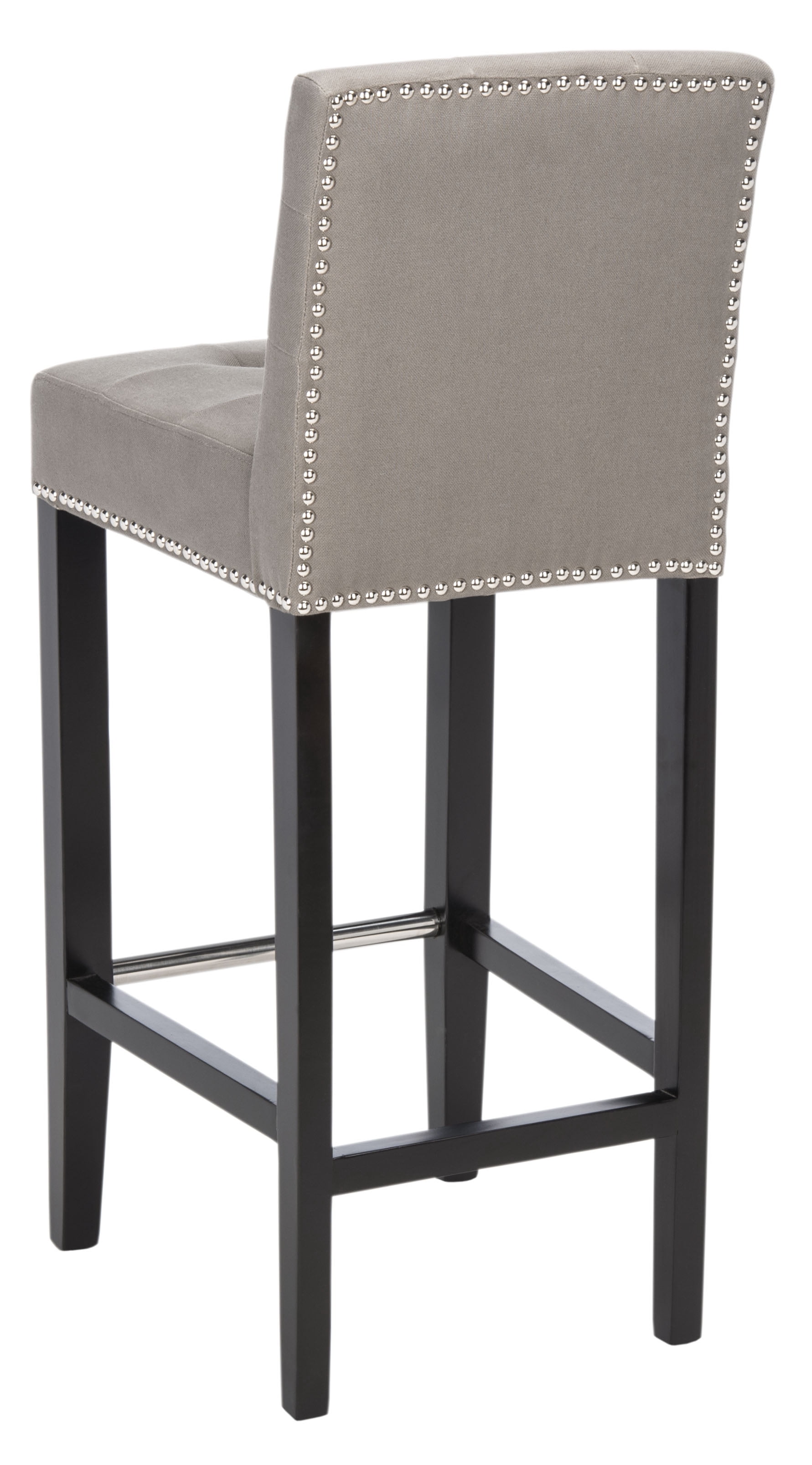 SAFAVIEH Thompson Rustic Glam Tufted Bar Stool with Footrest, Sea Mist