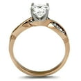 thumbnail image 3 of Womens Rings Two-Tone IP Rose Gold Stainless Steel Ring with AAA Grade CZ in Clear TK1163, 3 of 4