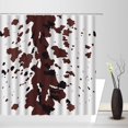 thumbnail image 2 of Milk Cow Print Shower Curtain, Brown Cowhide Funny Farm Animal Skin Milk Cow Print Vintage Western Rustic Farmhouse Creative Fabric Bathroom Decor Sets with Hooks, 2 of 3