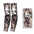 thumbnail image 1 of 1 pair Temporary Tattoo Sleeves Sun Protection Arm Sleeves Seamless Sunscreen Arm Sleeve for Outdoor Cycling Running, 1 of 9