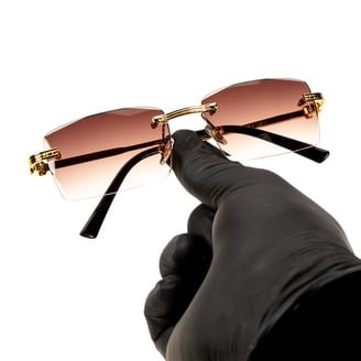 Womens Thin Narrow Rectangular Mod Sunglasses Tortoise Brown  display picture 1