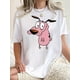thumbnail image 1 of Women's Casual Pink Funny Dog Graphic Tee - Comfy Short Sleeve, Round Neck, Stretch Polyester Fabric, Machine Washable, Comfy Tee | Playful Print | Knit Fabric, Dog Tshirt, 1 of 6