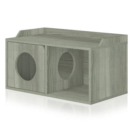 UPC: 0819767017202 | Way Basics Cat House 2 Hole with 1 Door  London Grey