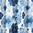 thumbnail image 2 of Leah Shower Curtain-Bathroom Flower Floral Large Blooms Fabric Print Design, 72" x 72", Navy & White, 2 of 6