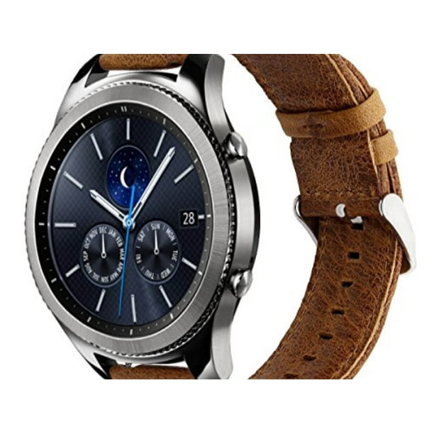 Kades Kades Genuine Leather Retro Cowhide Smart Watch Band With Quick Release Pin For Samsung Gear S3 Classic And Gear S3 Frontier Large Brown Walmart Com Walmart Com