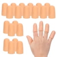 thumbnail image 1 of Protectores de dedo Uxcell, 20 piezas de cubiertas de dedo de silicona, tapa de guardia de pulgar, protección de dedo de gel para reparación, artritis, deportes, 1.6"x0.8" color de piel, 1 of 6