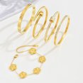 thumbnail image 2 of Europa y los Estados Unidos pulsera de la suerte de trébol de cuatro hojas de acero inoxidable caliente pulsera de uñas de moda para mujer brazaletes de oro, 2 of 5