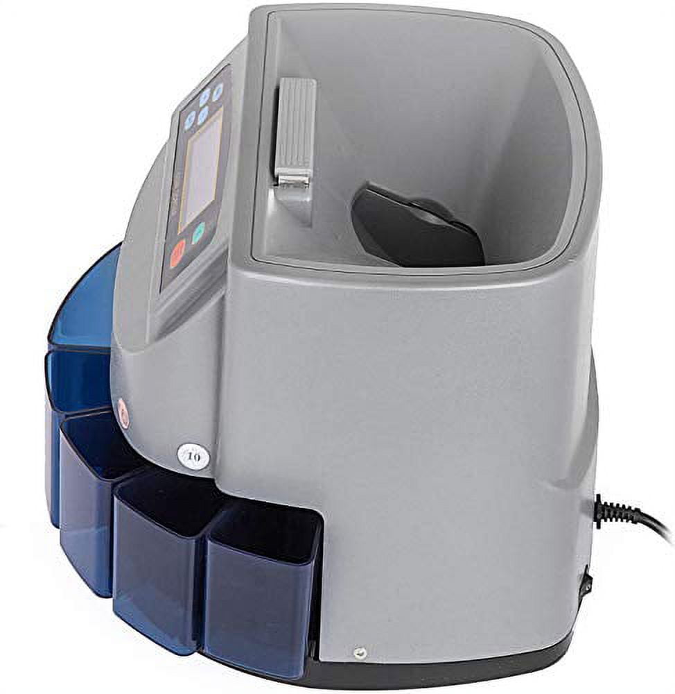 Electronix Express, Coin Sorter Machine, Gray, LCD Display