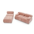 thumbnail image 2 of Williamspace 93" Modular Sectional Sofa L Shaped Couch Button Tufted Sofa with Reversible Ottoman, DIY Combination Velvet Sofa for Living Room Bedroom Apartment, Pink, 2 of 7