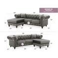 thumbnail image 2 of Glory Furniture Nola Velvet Sofa Chaise in Dark Gray, 2 of 6