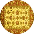 thumbnail image 1 of Ahgly Company Indoor Round Abstract Yellow Modern Area Rugs, 6' Round, 1 of 4