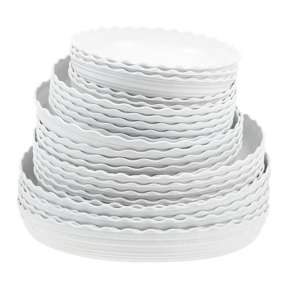 Gongc 25pcs Saucer Flower Pot Tray for Indoor/Outdoor (White)