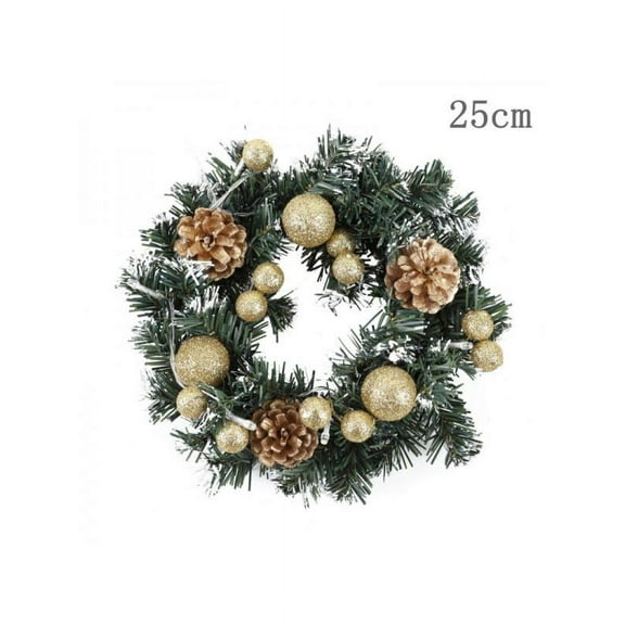 LED String Lights Christmas Wreath Xmas Garland with Battery Operated Home Decor