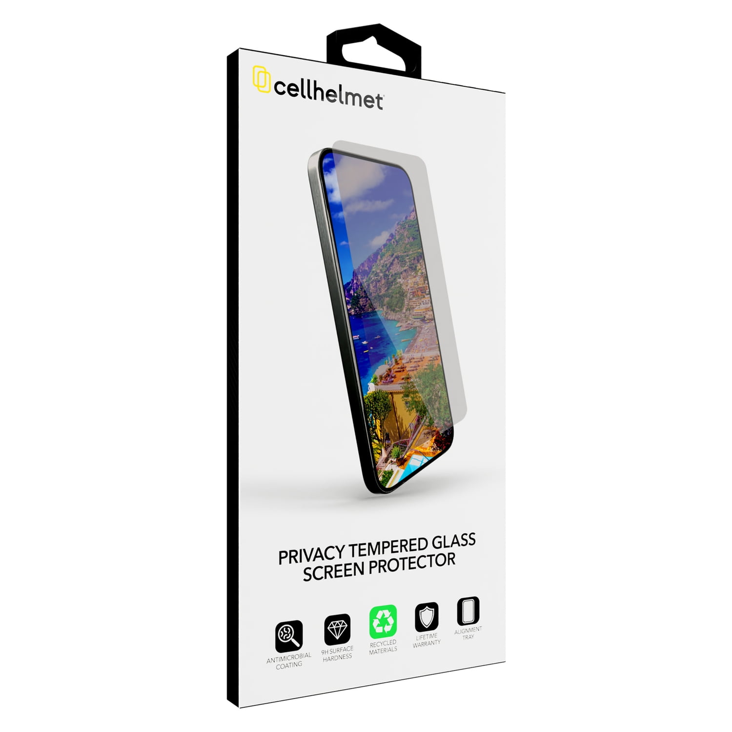 cellhelmet Privacy Tempered Glass for iPhone 16e/14/13/13 Pro with Alignment Tray, SP-120-C000