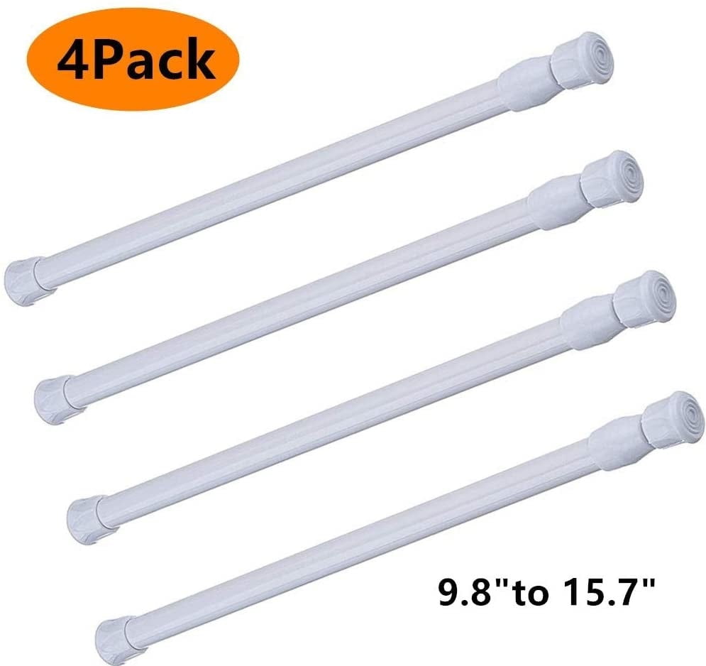 Pack Of 6 Tension Rods Spring Curtain Window Rod For Kitchen Bathroom 12-19.6inc 