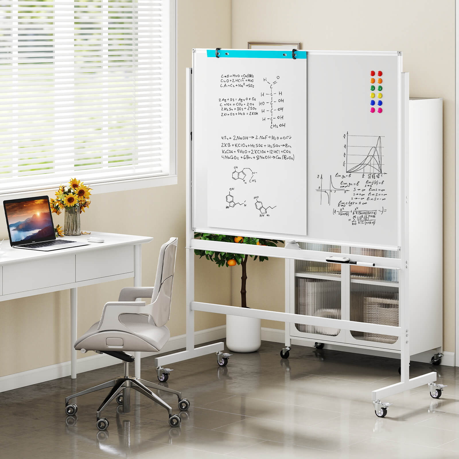 Costway 48x36 Mobile Double-Sided Magnetic Whiteboard photo 4