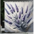 thumbnail image 4 of Ambesonne Lavender Shower Curtain, Modern Floral Muted Leaves, 69"Wx84"L, Purpleblue Pale Purple, 4 of 4