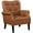 Retro Brown, variant on HYYOP Modern Armchair, Mid Century Accent Sofa Chair with Sturdy Wood Legs and High Back, Upholstered Fabric Sofa Club Chair for Living Room/Bedroom/Office,Navy Blue