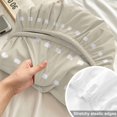thumbnail image 4 of Full Size Fitted Sheet Set - Beige Retro 3 Piece Bedding Sets 16" Deep Pocket Fitted Sheet with 2 Pillowcases, Farmhouse Geometric Vertical Stripes Modern Brushed Microfiber Hotel Luxury Bed Sheets, 4 of 9
