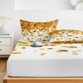 thumbnail image 6 of Twin XL Size Fitted Sheet Set - Thanksgiving Orange 2 Piece Bedding Sets 16" Deep Pocket Fitted Sheet with 1 Pillowcases, Autumn Vintage Fall Maple Leaf Brushed Microfiber Hotel Luxury Bed Sheets, 6 of 9